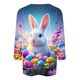 thumbnail image 2 of TaTaai Women's Easter Printed T Shirt 3/4 Sleeve Round Neck Casual Loose Fit Top Fashion Pullover Soft Comfortable Blouse for Spring Summer Daily Party Wear Gift, 2 of 5