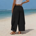 thumbnail image 3 of Women Palazzo Boho Pants Casual Loose Elastic Waist Harem Pant Summer Beach Travel Baggy Slacks, 3 of 6