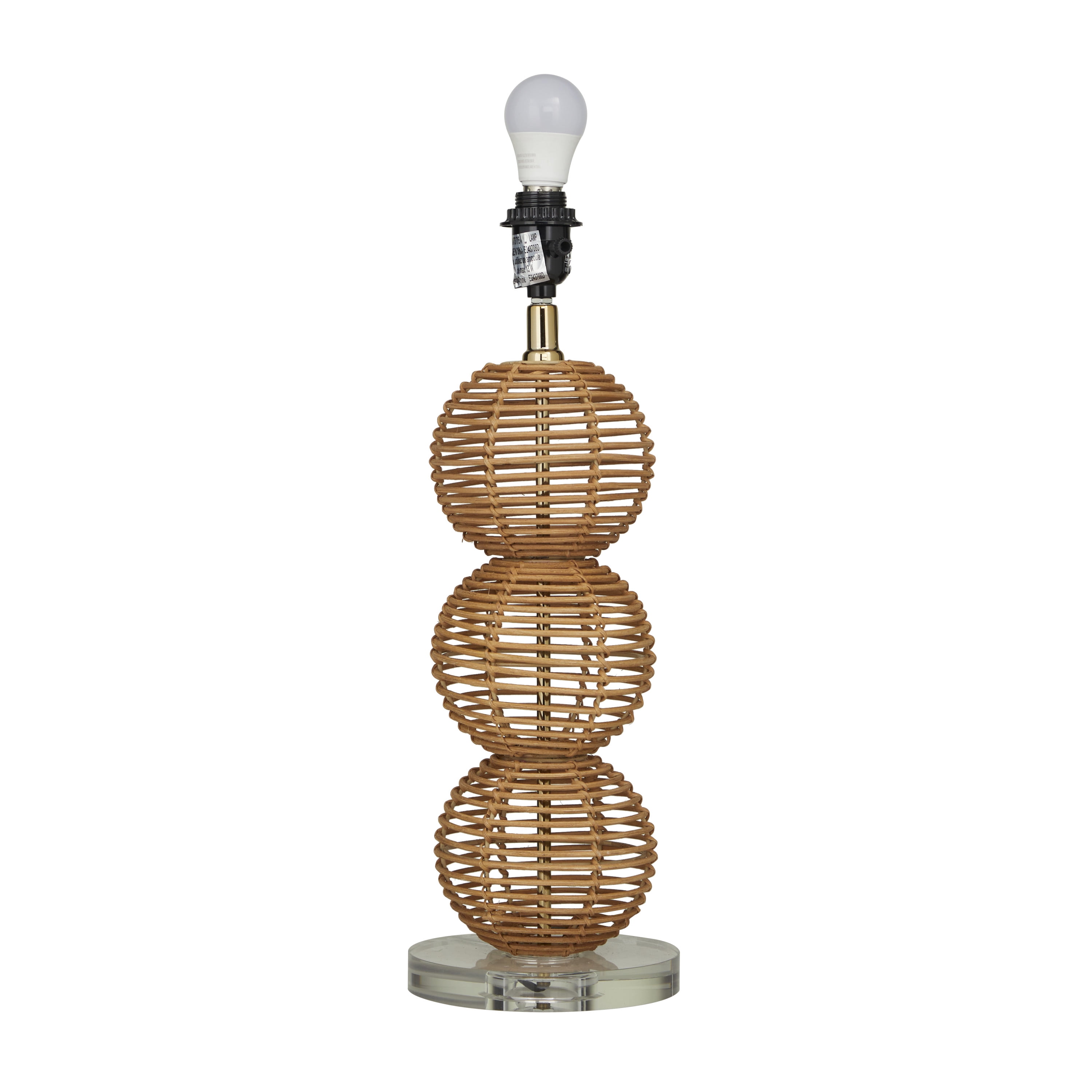 DecMode 29" Handmade Woven Orb Brown Table Lamp with White Microfiber Shade