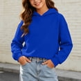thumbnail image 4 of Eltusu Girls Cotton Hoodies, Pullover Long SLeeeve Spring Fall Comfort Hooded Sweatshirts Blue Size 5-6 T, 4 of 8