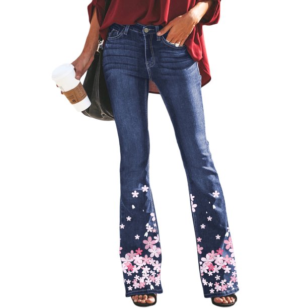 Eytino Flare Jeans for Women Bell Bottom Jeans Mid Rise Fitted Denim