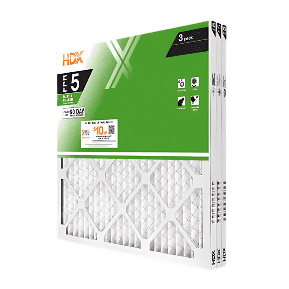 17.5 in. x 17.5 in. x 1 in. Standard Pleated Furnace Air Filter FPR 5, MERV 8 (3-Pack)