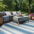thumbnail image 4 of SAFAVIEH Courtyard Paul Striped Indoor/Outdoor Area Rug, 8' x 11', Grey/Navy, 4 of 14