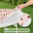 thumbnail image 5 of Pink Christmas Gingerbread House Pattern Round Fitted Tablecloth with Elastic Edge,Dining Table Cover Waterproof,Outdoor Round Tablecloth for Camping,Dining,Indoor and Outdoor, 5 of 7