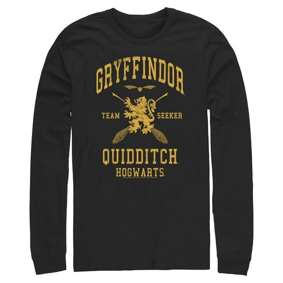 Mens Harry Potter Gryffindor Quidditch Gold Team Seeker Long Sleeve Shirt