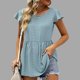 thumbnail image 2 of Blusas casuales de manga corta con cuello redondo de color sólido para mujer OAVQHLG3B Store  lin121212, 2 of 4