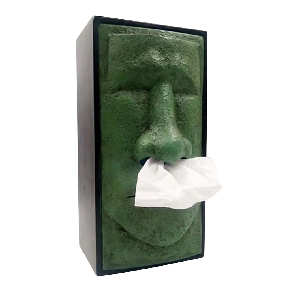 Tinksky Retro Easter Island Statues Face Tissue Box Cover Easter