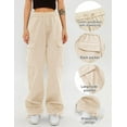 thumbnail image 3 of Cargo Pants Women  High Waist Baggy Cargo Pants Cotton Multiple Pockets Straight Wide Leg Trousers  Pants, 3 of 7
