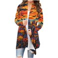 thumbnail image 2 of WXLWZYWL Halloween Cardigan for Women Plus Size Long Open Front Cardigans Halloween Pumpkin Pattern Cardigan Bat Cardigan, 2 of 5