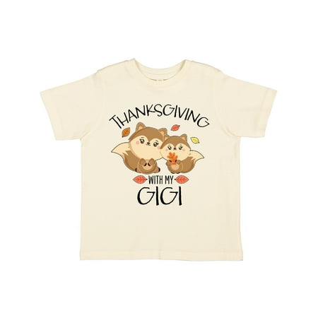 

Inktastic Thanksgiving with my Gigi Cute Squirrel Family Gift Toddler Boy or Toddler Girl T-Shirt