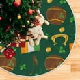 thumbnail image 5 of SKYSONIC St. Patrick's Day Tree Skirt Home Decoration Large Round Lucky Clover Christmas Tree Skirt for Holiday Party Home Christmas Day Ornaments 48", 5 of 6