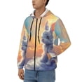 thumbnail image 3 of Goofa Sunshine Colorful Cloud Rabbit Pattern Mens Full-zip Hoodie, Zip-up Pullover Hooded Sweatshirt, Kangaroo Pocket Hoodie Ideal for Daily Wear, Travel, and Home-XX-Large, 3 of 5