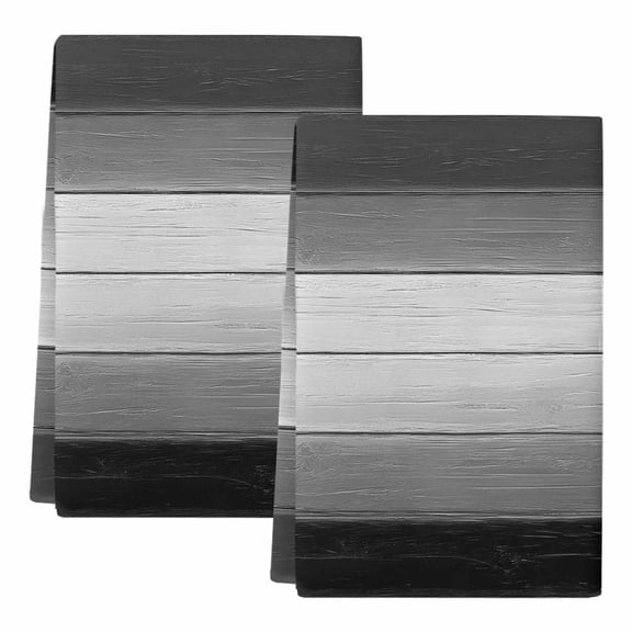 Dish Towels, Black Wood Grain Absorbent Kitchen Towels 2 PCS, Grey Gradient Wooden Microfiber Hand Towels Dish Cloths Tea Towels for Home Bathroom Cleaning Drying,18X28-Inch,