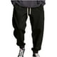 thumbnail image 1 of Pantalones largos de algodón cálido para hombre con bolsillos y cordón ajustable. Pantalones deportivos para hombre., 1 of 5