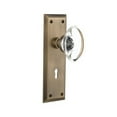thumbnail image 3 of Nostalgic Warehouse Nykocc_Prv_234_Kh Oval Clear Crystal Solid Brass Privacy Door Knob Set, 3 of 7