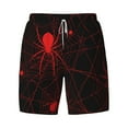 thumbnail image 4 of Lsque Mens Swim Trunks Red Spider On The Web Pattern - Bathing Suit Compression Liner - Beach Swim Shorts Swimwear - (S-3XL) - Stretch Quick Dry -Medium, 4 of 9