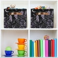thumbnail image 6 of Yayeee Canvas Storage Basket with Handles for Shelves Fabric Bins Closet Organizer, Light Purple Flowers, 6 of 8