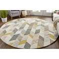 thumbnail image 2 of Binada Graphic Chevron Tufted Rug, Turquoise/Goldenrod, 8ft x 8ft Round, 2 of 7