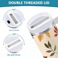 thumbnail image 3 of Yayeee 40oz Stainless Steel Tumbler with Straw and Handle Double-Wall Insulated Travel Water Bottle, Yellow Autumn Leaves, 3 of 8