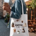 thumbnail image 3 of 1pc Canvas Tote Bag Reusable Cotton Bag for Women Durable Cloth Shoulder Zipper Pockets Cloth, 3 of 8