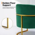 thumbnail image 6 of OmySalon Manicure Chair Velvet Vanity Chair, Gold Morden Metal Support w/Comfotable Armrest Pillow for Beauty Nail Salon Bedroom Living Room Office, 28.9''D x 25.9''W x 28.7''H(Dark Green), 6 of 7