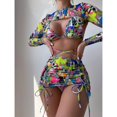 thumbnail image 5 of ZPAQI 4 Pieces Swimsuits for Women Halter Bikini Set Print Bathing Suits with Cover Up, 5 of 18
