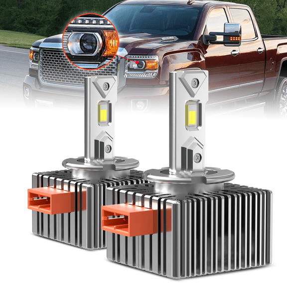 For GMC Sierra 2500 3500 HD 2016-2019 D5S LED Headlight Bulbs Kit High-Low Beam