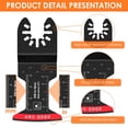 thumbnail image 2 of 12PCS Bi-Metal Oscillating Saw Blades Extra Long Arc Edge Multitool Cutting Blade Kit Multifunctional 31MM  34MM  44MM Blade with 3 Spacer Adapters for Metal Wood Precise Cutting, 2 of 9