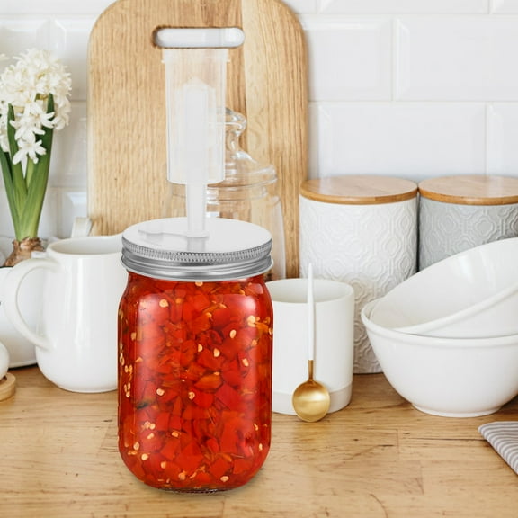 Supvox Plastic Wide Mouth Jar Lid Replacement with Air Valve for Fermenting and Pickling