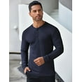 thumbnail image 3 of COOFANDY Men's Long Sleeve Henley Shirts Stretch Ribbed T-Shirts Fashion Casual Basic Tops, 3 of 12