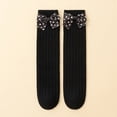 thumbnail image 2 of Dongfang Kids Socks Toddler Girls Plain Ribbed Heart Pattern Bowknot Trim Knee-High Socks Daily School Cute Soft Tall Socks, 2 of 4