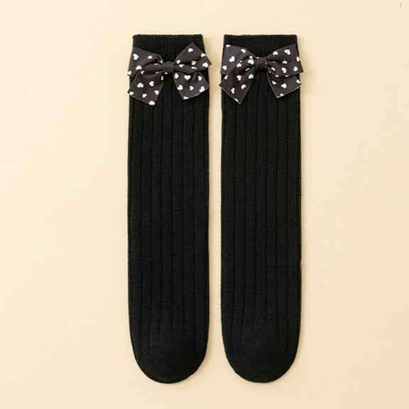 Sunbona Baby Socks For And Toddlers Knee High Straight Tube No Heel Winter Warm Soft Comfortable Non Breathable Cute Bowknot Design