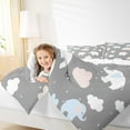 thumbnail image 4 of Manfei Child Cute Elephant Animal Queen Comforter Set, Dreamy Cloud Bedding Comforter Set, Cartoon Love Heart Reversible Bedding Set, Lightweight Room Decor, 3-Piece, 4 of 8