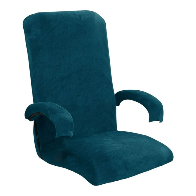 Funda para silla de ordenador Zulema Funda para silla de escritorio azul con reposabrazos