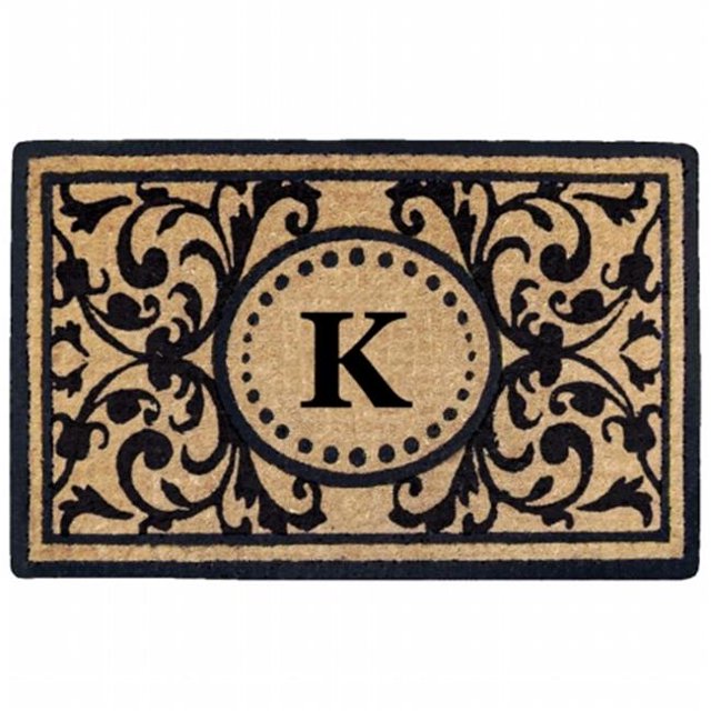 Nedia Home O2351K 18 x 30 Po Heavy Duty Coco Mat Monogrammé K