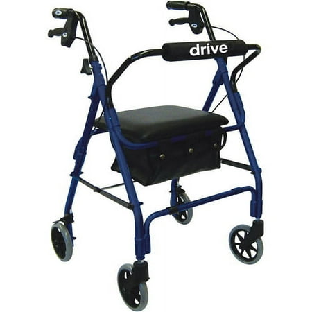 4 -Wheel Aluminum Rollator-Color:Blue