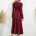 thumbnail image 5 of Utoimkio Women's Casual Loose Long Sleeve Maxi Dress Fall Winter V Neck Full Length Swing Party Long Dresses for Women, 5 of 8