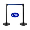thumbnail image 3 of 2-Pack - Black Stanchions With Retractable Belts For Crowd Control - Crowd Control Barriers - Stanchions With 2m (6ft) Retractable Belt with Weighted Base, 3 of 3