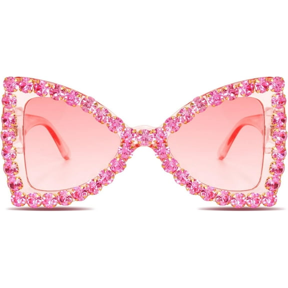 Bling Bedazzled Rhinestone Sunglasses for Women Sparkly Glitter Rave Glasses Elton Disco Accessories