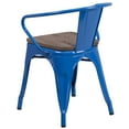 thumbnail image 4 of BizChair Blue Metal Chair with Wood Seat and Arms, 4 of 7