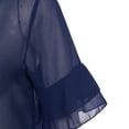 thumbnail image 6 of Zaldita Women Short Sleeve Shrug Cropped Bolero Open Front Cardigan Sheer Shawl Navy Blue XL, 6 of 7