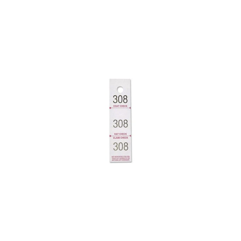 Sparco 3-Part Coat Check Tickets - 500 / Pack - White Sparco 3-Part Coat Check Tickets - 500 / Pack - White