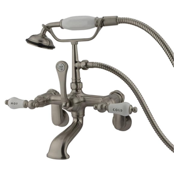 Clawfoot Tub Filler With Hand Shower - Brushed Nickel Finish