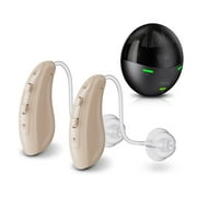 RCA OTC Behind-the-Ear Hearing Aids with Charging Case, Beige