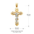 thumbnail image 3 of 14K Two Tone Gold Jesus Crucifix Cross Pendant with 1.2mm Singapore Chain Chain Necklace, 3 of 4