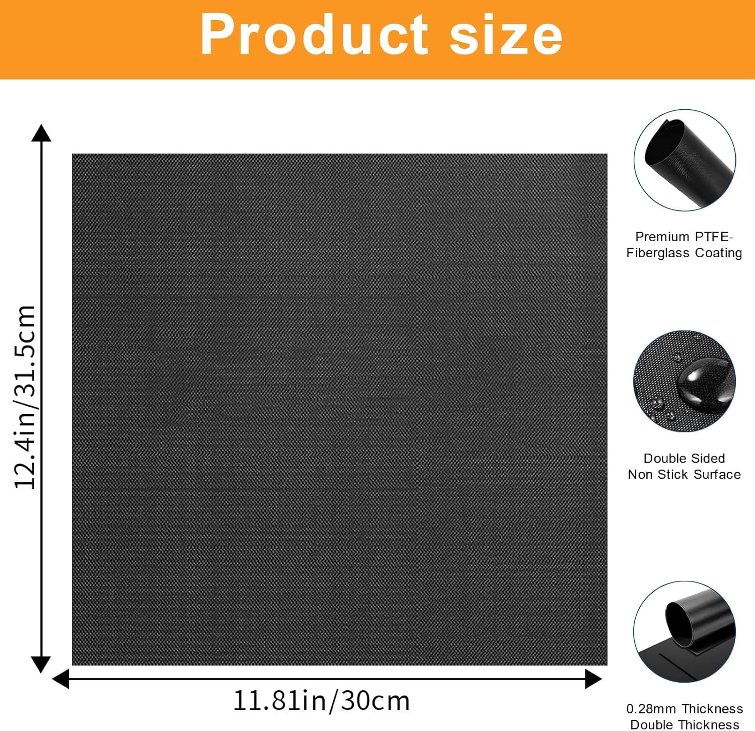 JJEAN-4-Pack Glass Fiber Oven Liners for Ninja SP101/SP201/SP301/SP351/DCT401/DCT402, Accessories for Countertop Convection Oven 11.81"x12.4" Non-Stick Baking Mats Heat-Resistant & Dishwasher Safe