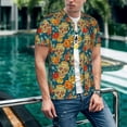 thumbnail image 6 of Lsque Skull And Flowers Pattern Mens Polo Golf Shirts Funny Graphics Shorts Sleeve Button Shirts Baseball T-shirt-XX-Large, 6 of 7