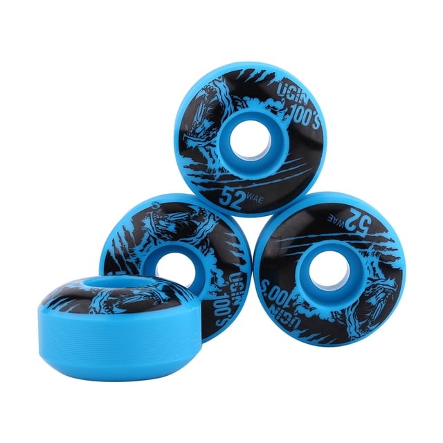 Juego de 4 ruedas clásicas de PU para patineta Cruiser Longboard, resistentes y duraderas, de 52 mm x 30 mm (azul)