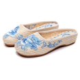 thumbnail image 2 of XIHAHA-Zapatillas bordadas de estilo chino para mujer, zapatos de tela de tacón bajo, sandalias, 2 of 5