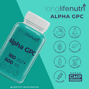 LongLifeNutri Alpha GPC Choline 300 mg - 120 Vegetarian Capsules, Supplement for Focus & Productivity